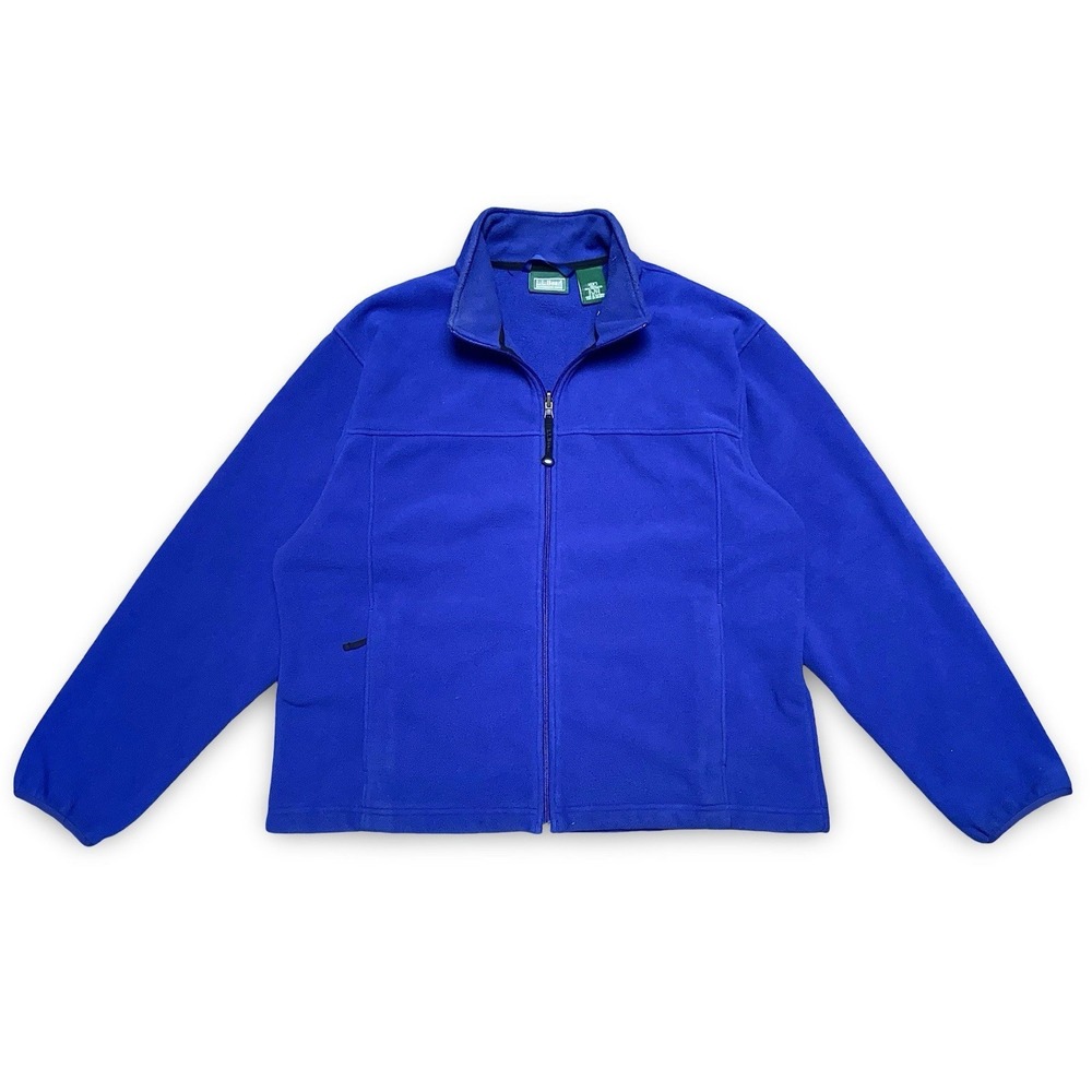 VTG LL Bean Men's Fleece Jacket Size XL Full Zip Sweatshirt Blue Hiking Outdoors